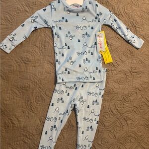 Cat & Jack Light Blue Penguin Pajama Set
